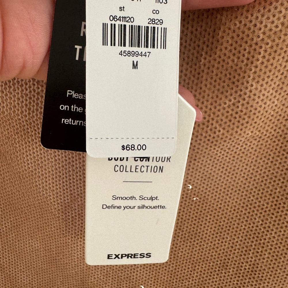 Express Shimmering Tan Sleeveless Bodysuit - Picture 5 of 6